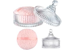 HONSIO Extra Large Body Powder Puff and Container, 6 Inch Oversize Dust Powder Puff for Baby Women Dusting Powder