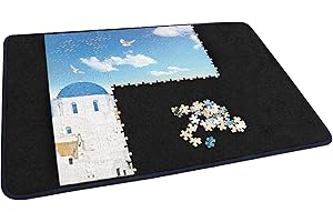 Becko US Jigsaw Puzzle Board Portable Puzzle Mat for Puzzle Storage Puzzle Saver, Non-Slip Surface, Up to 1000 Pieces (Black)