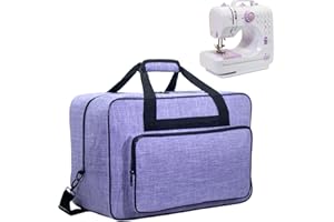 Haroranax Sewing Machine Carrying Case，Sewing Machine Carrying Case Tote Bag，Universal Tote Storage Bag with Pockets and Handles, Suitable for Most Standard Singer, Janome (PURPLE)