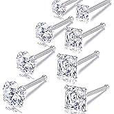 Carperton Nose Rings Studs L Screw Bone Shpaed Nose Studs for Women 18g 20g 22g 14K Gold Plated