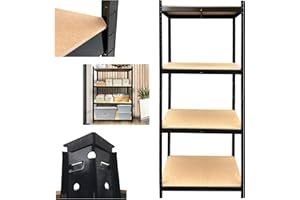 ANSIMIDA 4-Shelf Shelving Units and Storage, Adjustable Heavy Duty Steel Wire Shelving Unit for Garage, Kitchen, Office (31W x 16D x 63H)