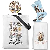 Otter Gifts for Women,4pcs Gift Set for Otter Lovers,Birthday Present with Funny Tote Bag For Daughter,Friends, Mom, Sister, Wife,Aunt