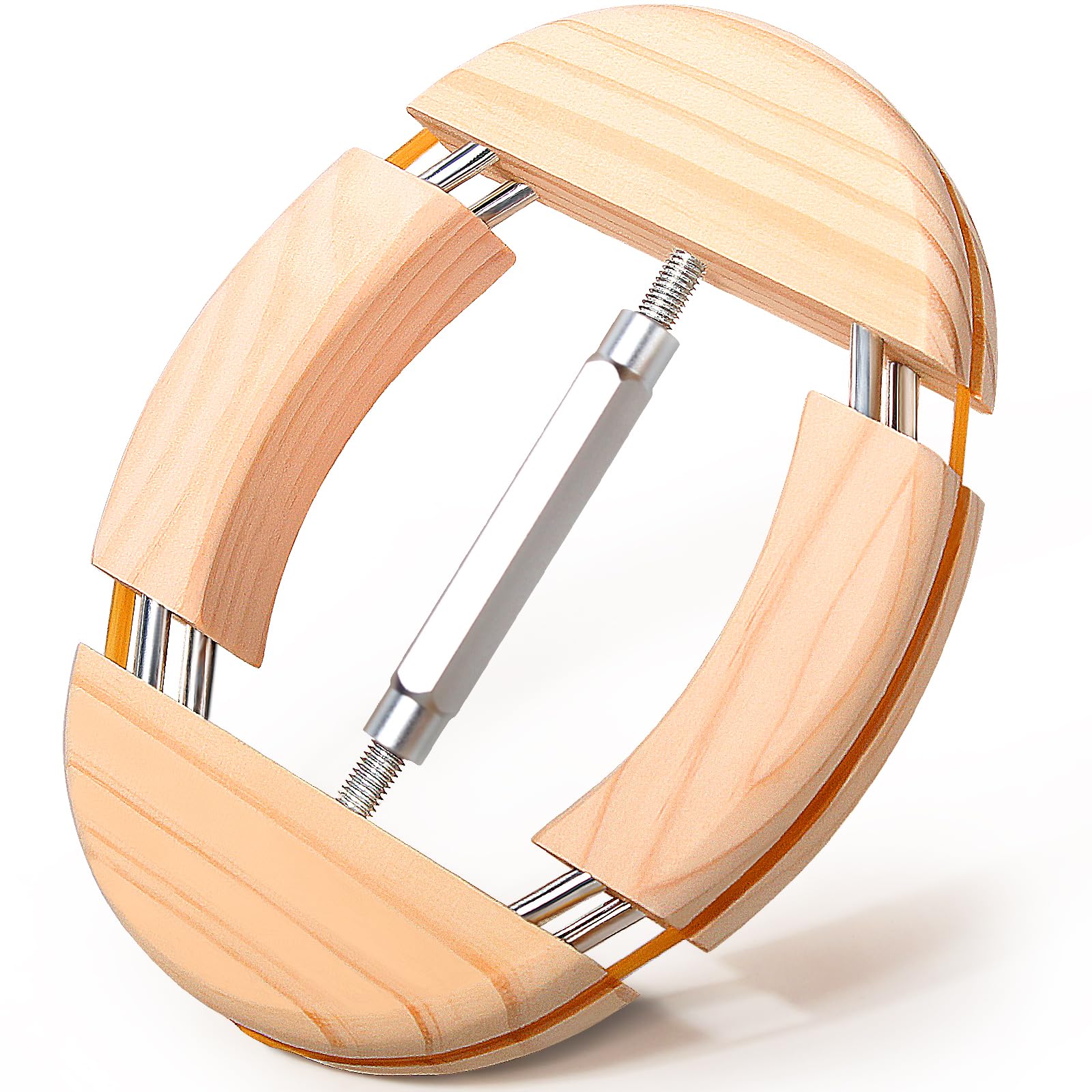 Hat Stretcher 4 Way, Cowboy Hat Stretcher for Fitted Hats Size 6 7/8 to 8 1/2, Extender Widener Reshaper Fits All Caps - Solid Wood, Heavy Duty of Hats Jack Stretchers for Cowboy Baseball Caps Image