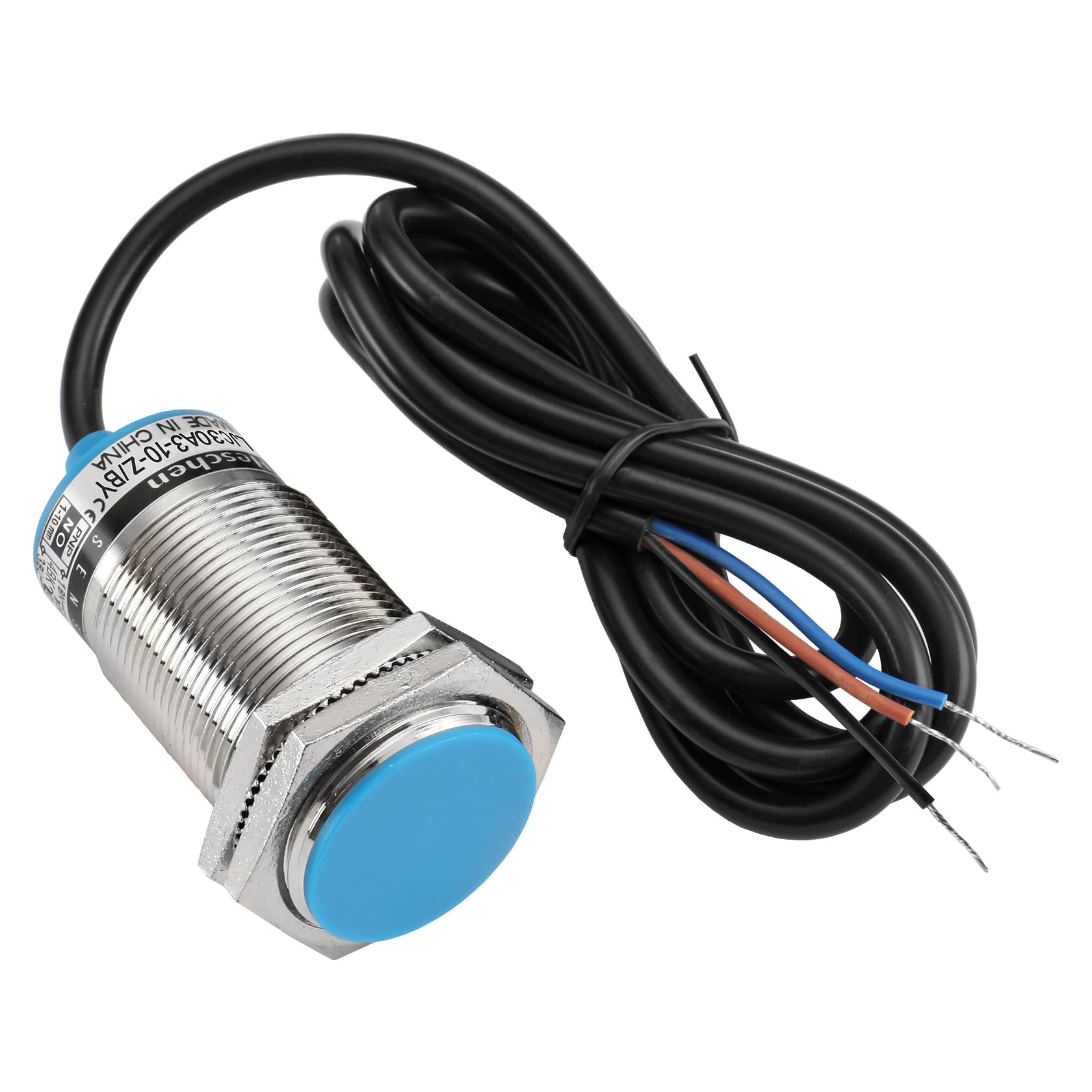 Heschen M30 Capacitive Proximity Sensor Switch Shield Type LJC30A3-10-Z/BY Detection 1-10mm 10-30VDC 200mA PNP Normally Open(NO) 3 Wires