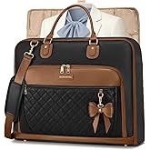 RAINSMORE Garment Bag for Travel Womens Hanging Suit & Dress Travel Bag Foldable Garment Duffle with Pockets & Strap, Carry On Compatible
