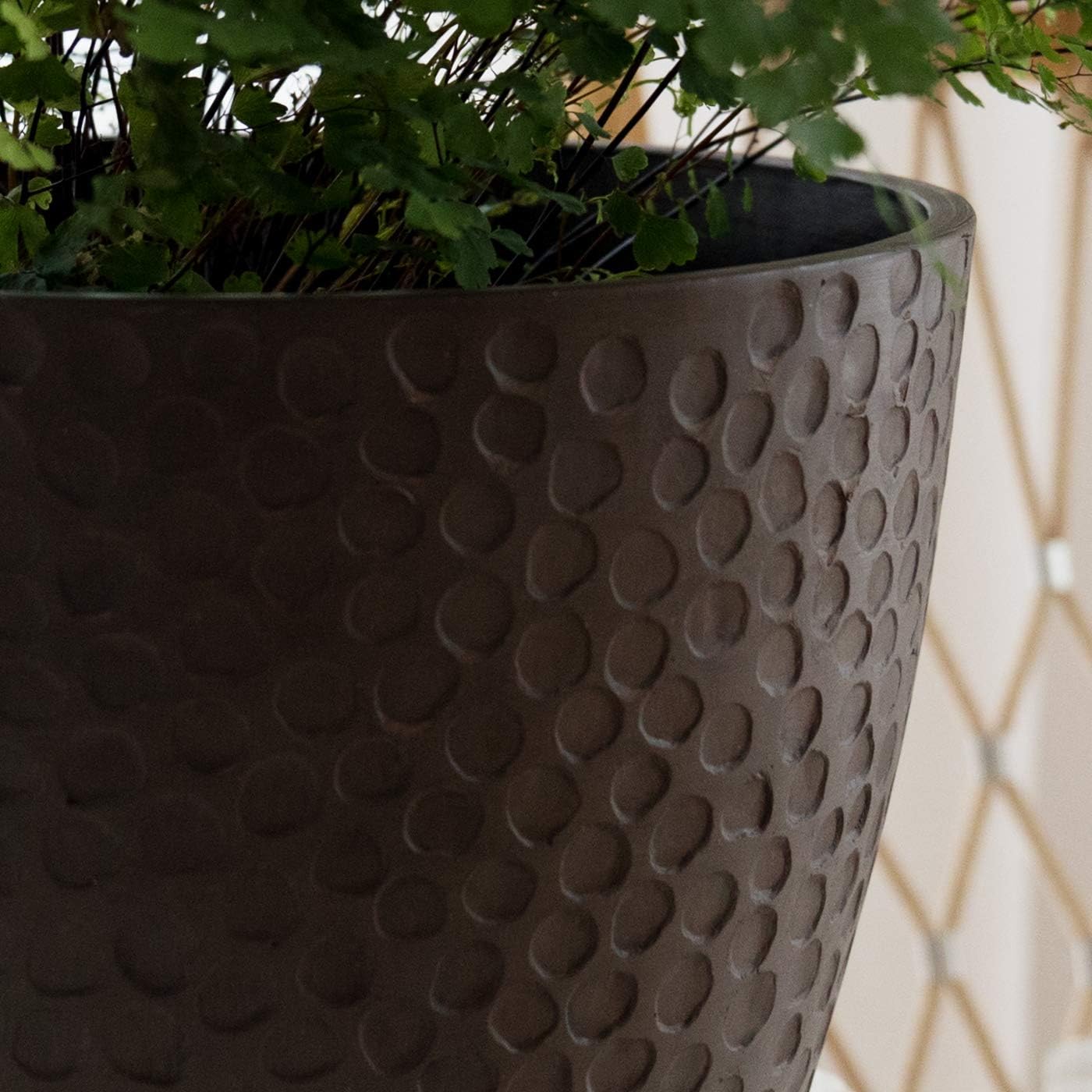 LA JOLIE MUSE 9.4 inch Plant Pot for Indoor and Outdoor Plants, Modern Chic Planter with Honeycomb Pattern, Brown : Garden & Outdoor