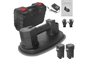 KVNTOOLS Electric Vacuum Suction Cup Elevator, with a Maximum Load Capacity of 792 pounds, Including 2 Batteries and Seals, Automatic air Replenishment (2 Batteries Suitable for Rough Surfaces)