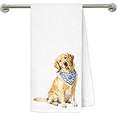 gsgfdshf Chinoiserie Golden Retriever Kitchen Towels 16x24 in, Gifts for Golden Retriever Lovers, Grandmillennial Bandana Dog Decorative Hand Tea Dish Towels for Bathroom Kitchen