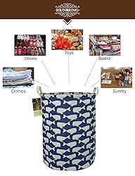 HUNRUNG Laundry Hamper,Large Canvas Fabric