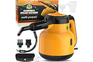 MIKOSORU Handheld Steam Cleaner, Multipurpose Portable Upholstery Steamer(Lockable Button for Using Without Finger Pressing the Trigger), Adding Water While Cleaning Dirt, Steam Cleaner for Home, Grout and Car