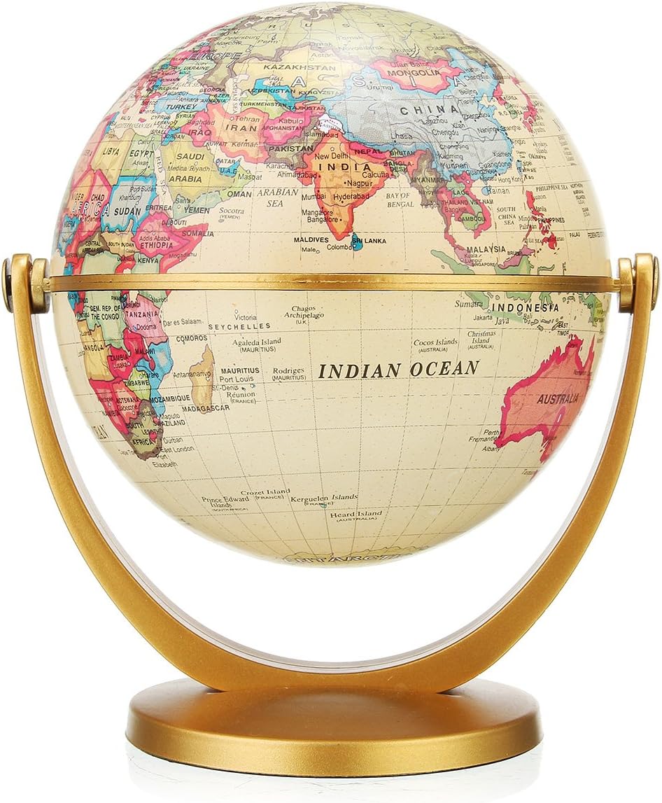 SONSAN World Globe Earth Ocean Map with Rotating Stand Geography Science Educational Equipment