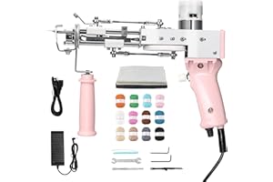 ZOWWFAST Tufting Gun Kit, 2 in 1 Cut Pile/Loop Pile Carpet Tufting Kit, Tufting Gun + Tufting Fabric 39 * 78 inches + Non-Slip Fabric 39 * 70 inches + 12 Wool Balls Beginner's Carpet Maker Starter Kit