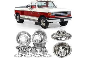 Set of 4 16inch Stainless Steel Dually Wheel Simulators, 8 Lug 4 Hand Hole Hubcaps Cover Fit for 74-00 Chevy GMC 3500, 74-98 