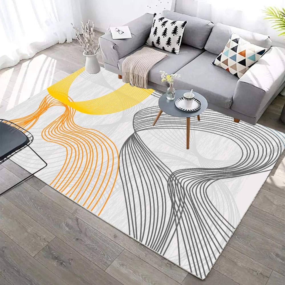 YQZS Large Household Carpet， Orange gray line pattern Large Area Rug Home Carpet，160X230cm(63X90inch)