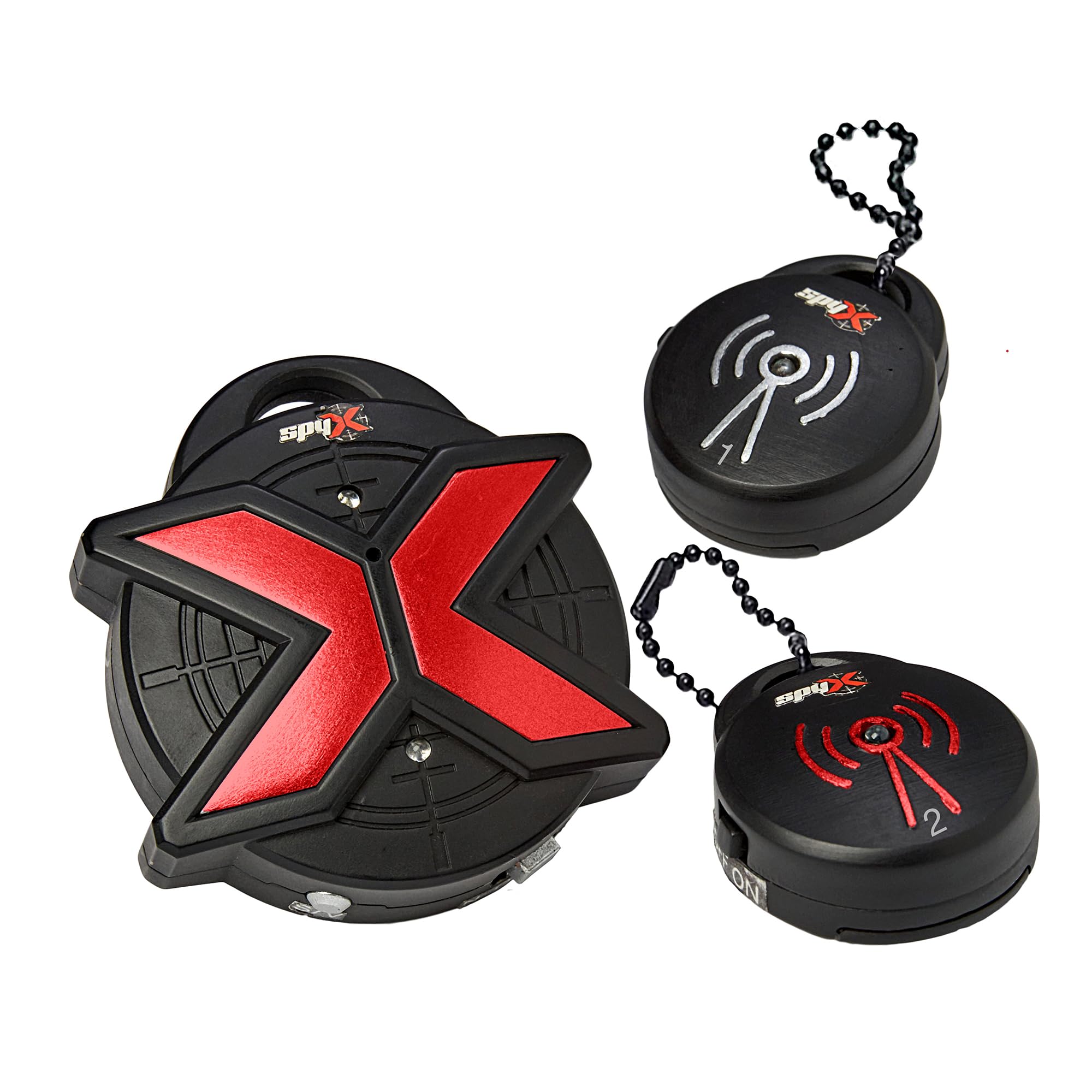 SpyX Spy Tracker Tag - Spy Tracking Toy Gadget For Kids. Protect & Find Your Stuff Or People You Want To Track. Alarm/Track Modes. 2 Spy Tags and 1 Receiver Included