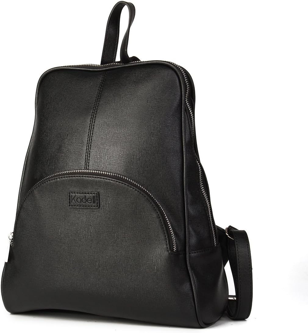 Kadell Women Leather Backpack Purse Shoulder Bags Knapsack Travel Bag Satchel Teenager School Bags Pure Black