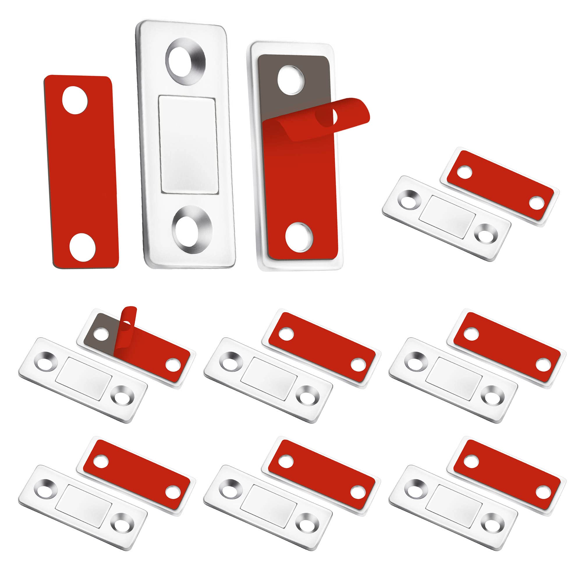 8 Pack Ultra Thin Magnetic Door Catch with Screws, Drawer Magnet Catch for Kitchen Closet Door Closing Magnetic Door Catch Closer (8 Pack)