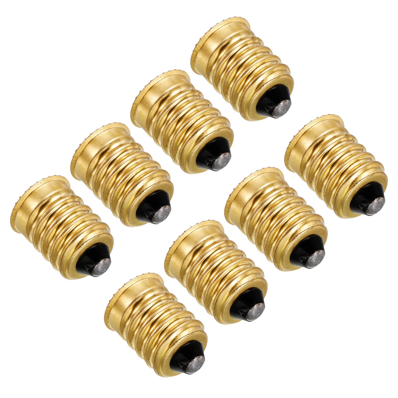 PATIKIL E14 to E12 Adapter Converter, 8 Pack Lamp Holder European Base (E14) to Candelabra Screw (E12) Reducer Light Bulb Socket, Gold Tone