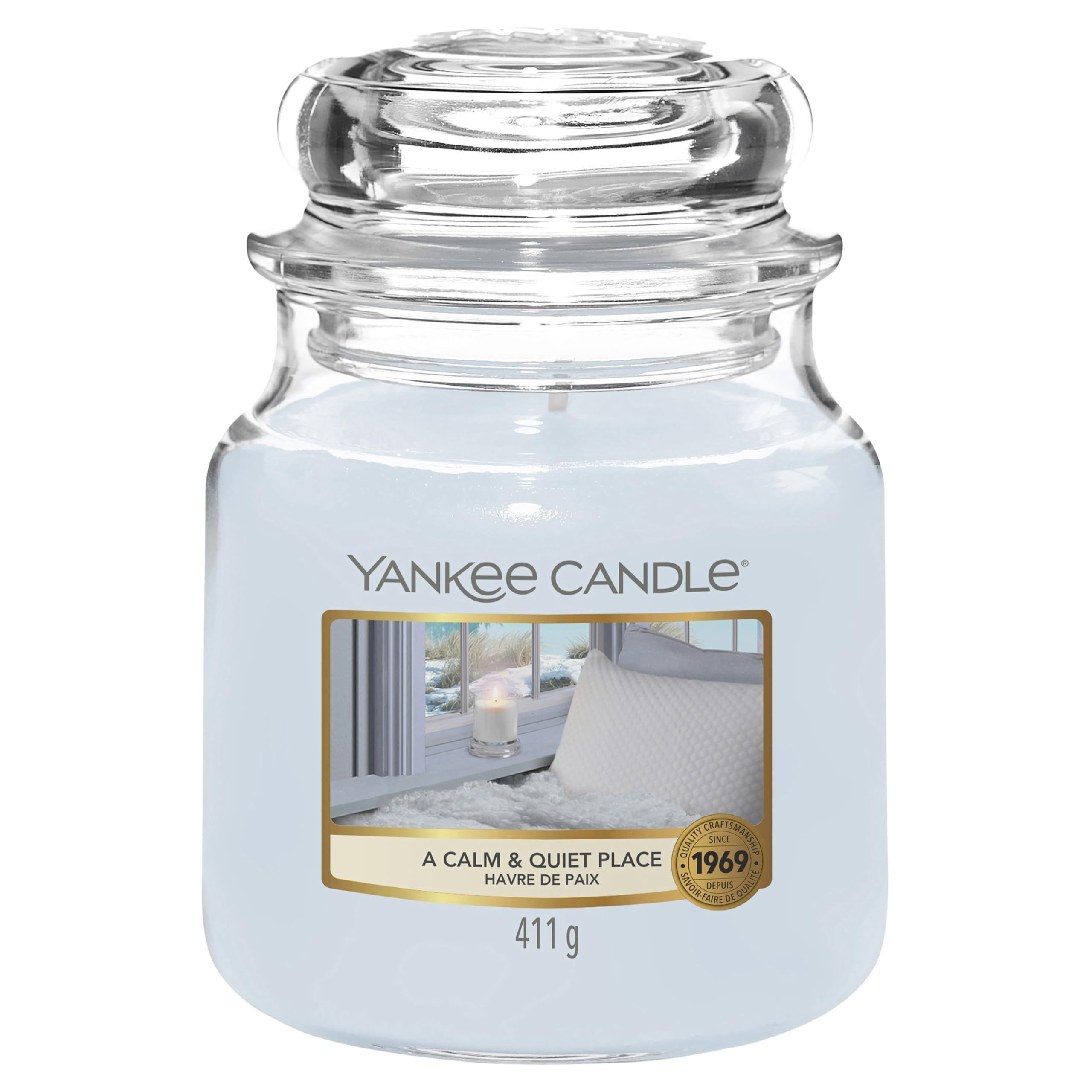 Yankee Candle Scented Candle | A Calm & Quiet Place Medium Jar Candle| Long Burning Candles: up to 75 Hours | Gifts for Women