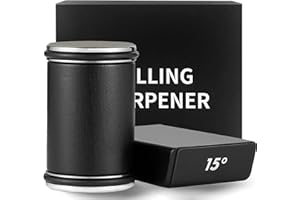 Honsreo Rolling Knife Sharpener, Knife Sharpening Tool Made Easy, Roll Knife Sharpener Tool for Kitchen Knives, Knife Sharpener Kit Offers 15 & 20 Degree Sharpening Black