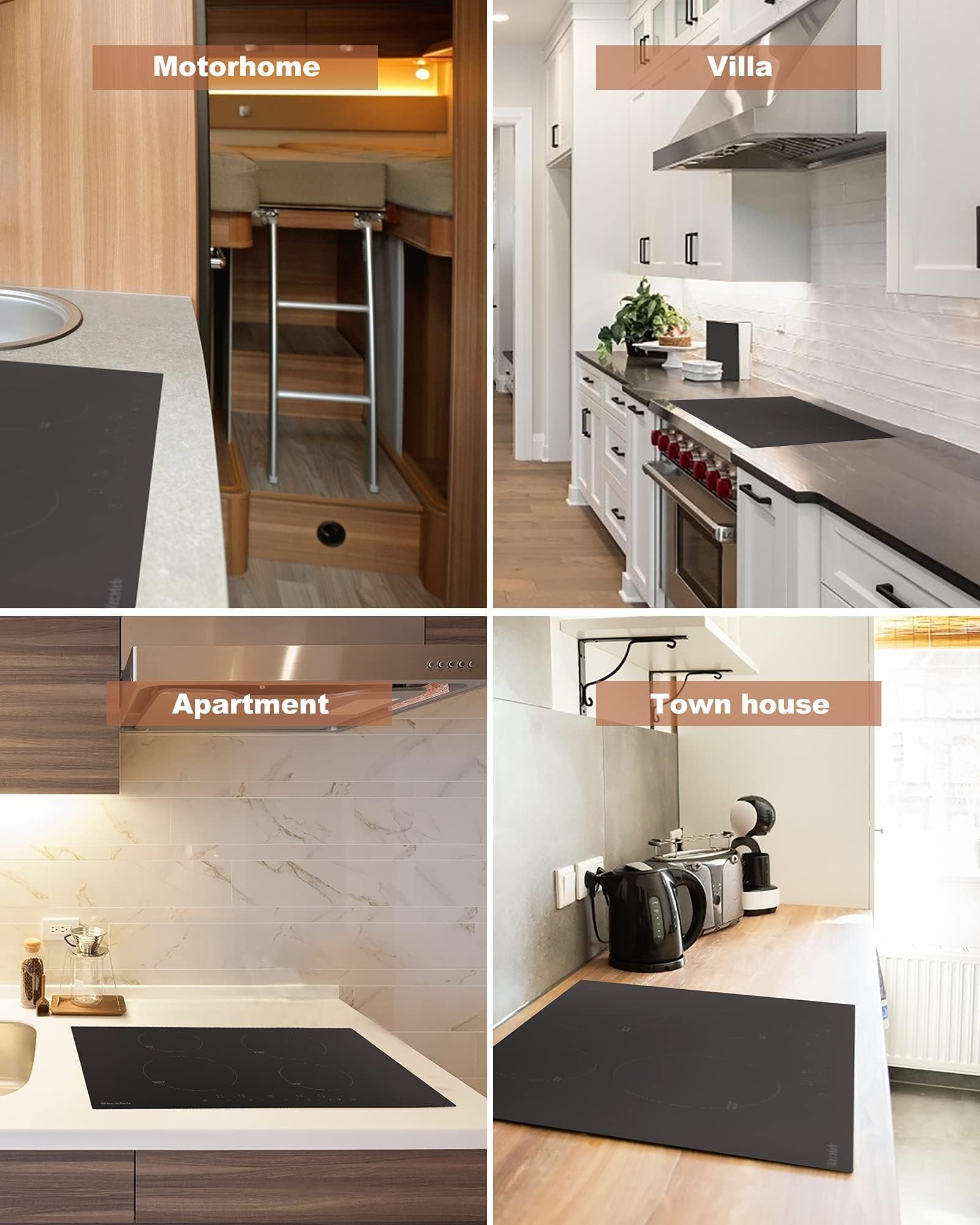 Induction Cooktop 30 Inch with 4 Boost Built-in Electric Stovetop with Timer Child Safety Lock 9 Power Levels Shutdown 7000W for RV, Apartment, Kitchen