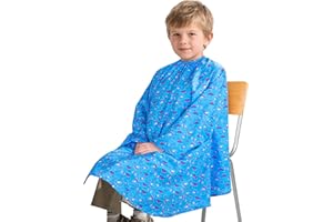 ANCABLE Hair Cutting Cape, Kids Barber Cape with Adjustable Size, Reusable Waterproof Hairdressing Salon Cape