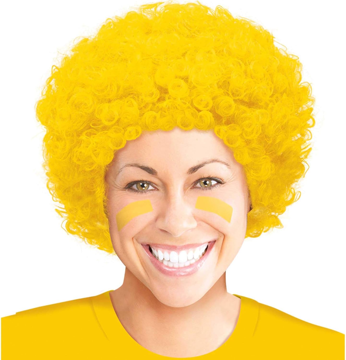 Yellow afro wig Clearance