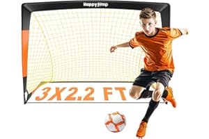 Happy Jump Soccer Goal 7'x5', 6.6‘x3.3', 5'x3.6', 4'x3', 3'x2.2' Soccer Net for Kids Backyard