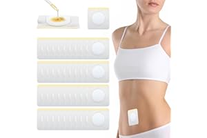 YVISO 50PCS Self-Adhesive Organic Cotton Castor Oil Patches, Can Promote Digestion Reduce Stress, Constipation, Bloating and Other Symptoms, Wash-Free, Easy to Use, Impermeable (Oil Not Included)