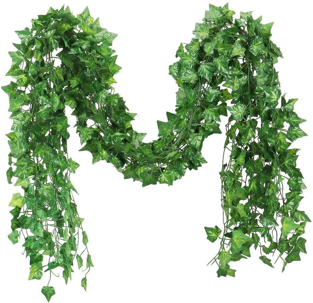 Seenew Artificial Ivy Garland, 12 Pack 84 Feet Fake Ivy Hanging Vines, Green Leaves Fake Plants for Wedding, Party, Garden, Office, Bedroom Decoration(Ivy Leaves)