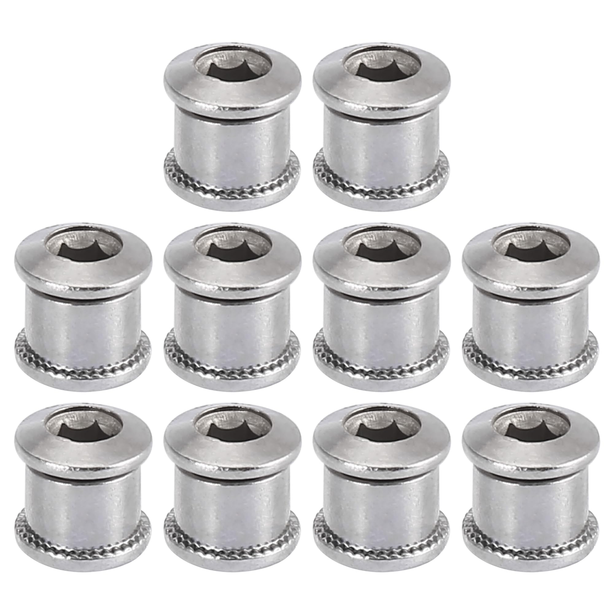 X AUTOHAUX 10pcs Silver Tone 8.5mm Chainring Nuts Road Bicycle Chain Ring Bolts