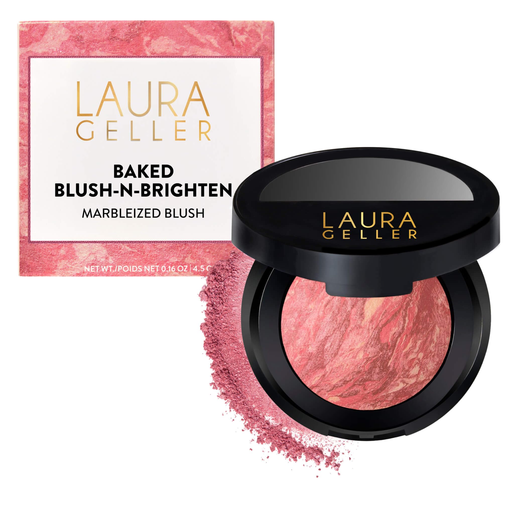LAURA GELLER NEW YORK Baked Blush-n-Brighten Marbleized Blush for Cheeks - Natural Finish - Buildable Color (111 Summer Orchid)