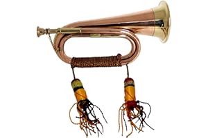 SHREYAS CAVALRY BUGLE CIVIL WAR WITH COPPER AND BRASS FINISH MUSICAL INSTRUMENT
