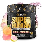 ALPHA LION Core Pre Workout with Creatine for Performance, Beta Alanine for Muscle, L-Citrulline for Pump & Tri-Source Caffeine for Sustained Energy (30 Servings, King Lemonade Flavor)