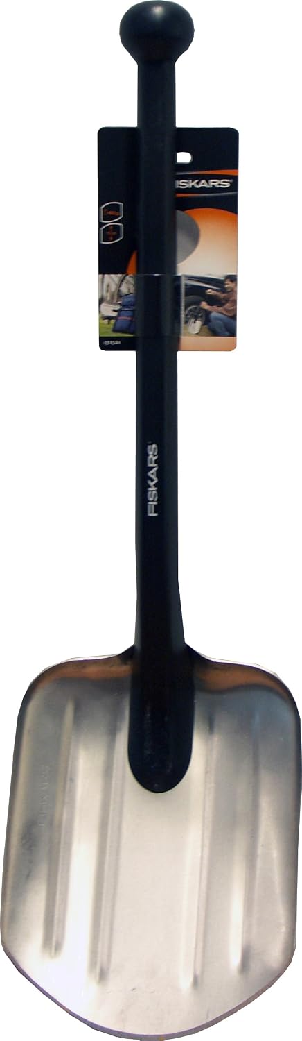 Fiskars Universal Shovel, Length: 70 cm, Weight: 479 g, Aluminium Leaf/Plastic Handle, Black, 1001574, Silver, 70x20.5x13 cm - Image 3