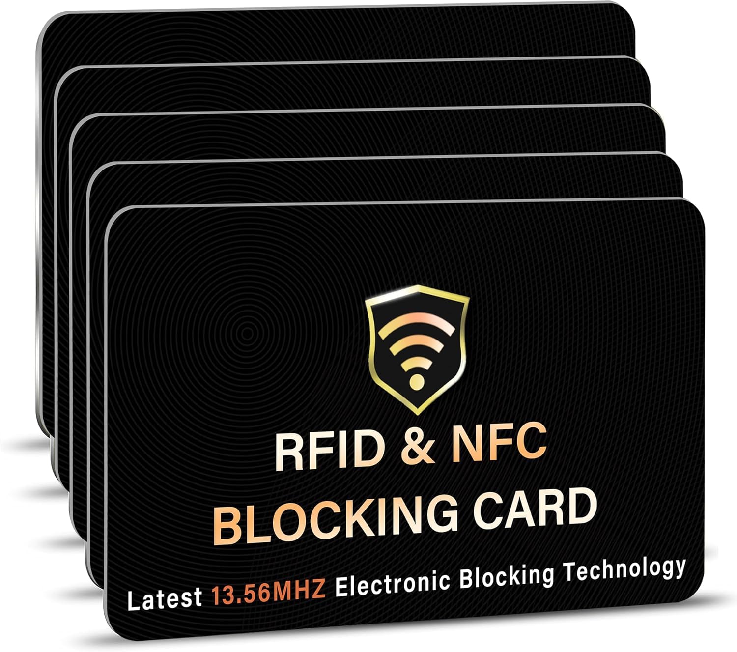 Photo 1 of SaiTech IT 5 Pack RFID Blocking Card, One Card Protects Entire Wallet Purse, NFC Contactless Bank Debit Credit Card Protector ID ATM Guard Card Blocker–(Black)