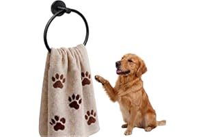 Nexlythara Matte Black Hand Towel Holder for Bathroom Wall, Adhesive Towel Ring, SUS304 Stainless Steel Rustproof Hand Towel 