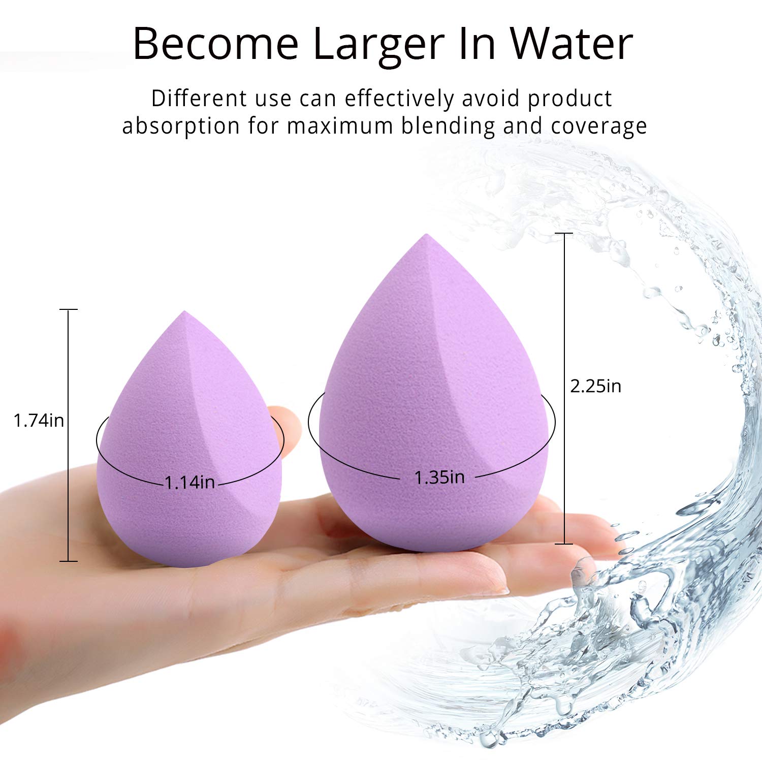BEAKEY 4+1Pcs Makeup Sponges with Powder Brush, Foundation Blending Sponge for Liquid Cream and Powder, Professional Beauty Sponge Blender & Kabuki Brush : Beauty