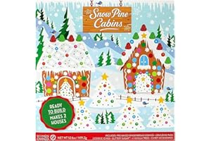 DIY Easy Build Gingerbread House Christmas Cookie Decorating Kit 2-Pack - Ready-to-Build Holiday Houses with Icing & Candy