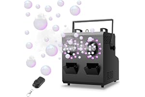 ENDYSHOW Fog Bubble Machine,1500W 3IN1 Smoke Bubble Machine with 24LEDs RGBW 4IN1 Lighting Effect Remote Control Timer Settings DMX512 for Halloween Birthday Parties Wedding Show Festival Stage
