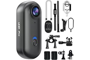 DAHOCAMGO 4K Mini Body Camera, Thumb POV Portable Body Cam Sports Action Camera Hands Free Waterproof Recording Wearable Camera Personal Camcorder Helmet Mounted Sports for Cycling, Motorcycle Vlogging (Black)