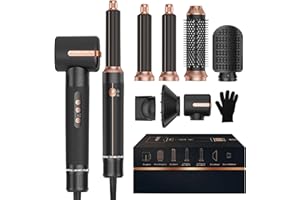 7 in 1 Hair Dryer Brush, Powerful Blow Dryer Brush with Auto- Wrap Curler, Detachable Fast Drying, Volumizing, Curling, Strai