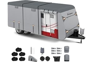Housse de camping-car pour remorques de voyage de 10 à 10,7 m, 7 couches, robuste, résistante aux intempéries et aux UV, avec
