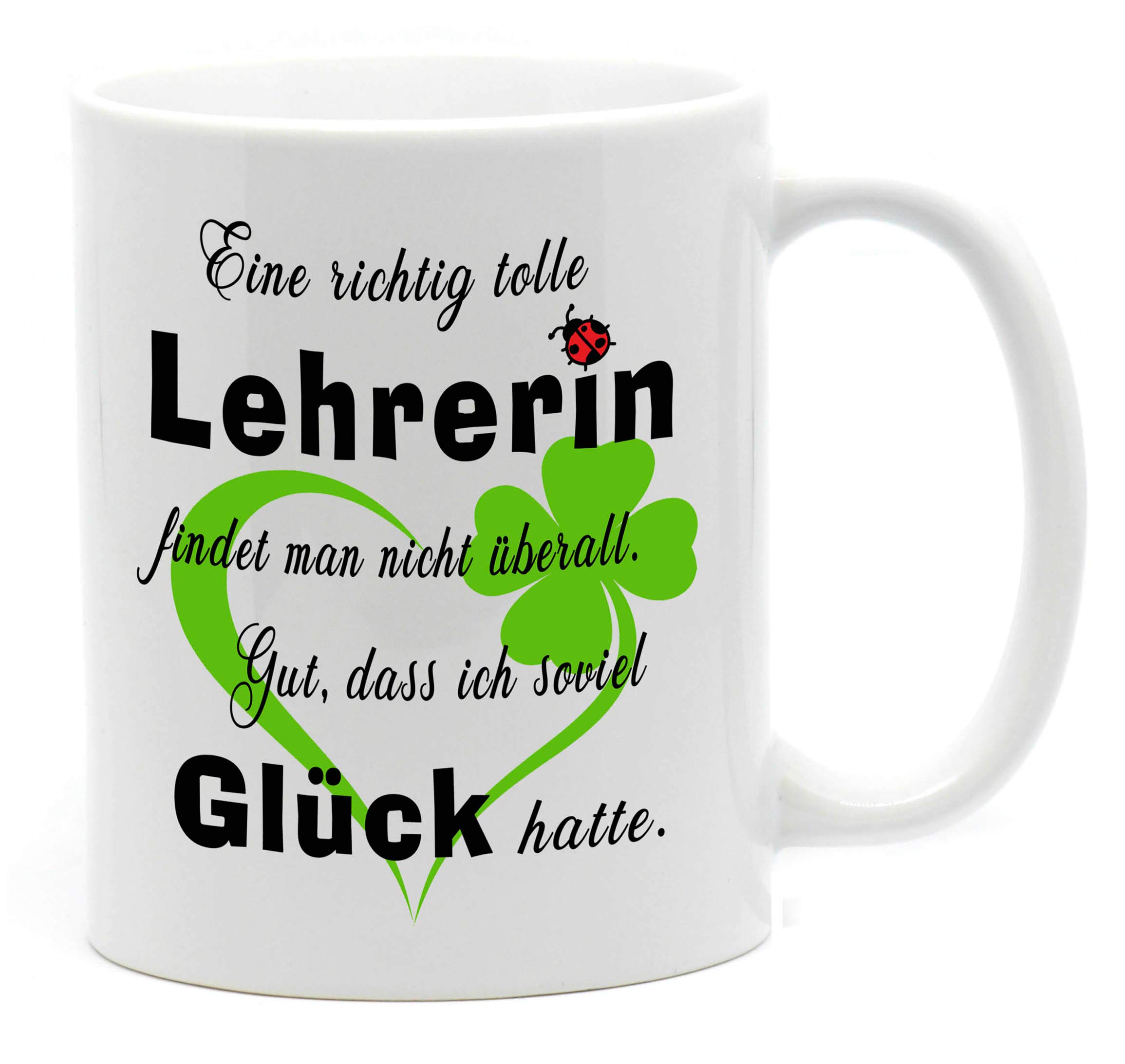 Nice-Presents-de Mug Great Teacher in Printed on Both Sides For the best teacher in your school. Every good colleague or girlfriend will be happy at work. White