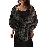 Xintianji Women's Faux Fur Wraps and Shawls Bolero Bridal Shrug Winter Cape Cover Up for Evening Dress