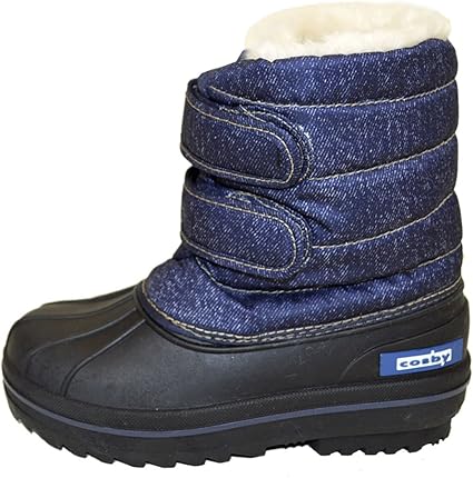 Amazon Co Jp スノーブーツ 冬靴 ダウンブーツ スパイク付き コスビー 子供用 キッズ ジュニア 男の子 女の子 Fo Awb Kids 21cm ネイビーデニム ベビー マタニティ
