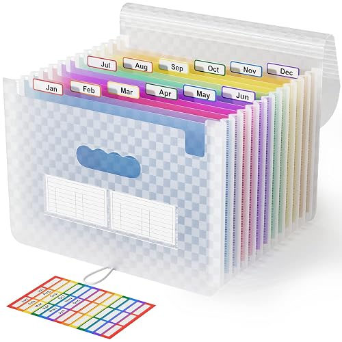 ABC life 12 Pockets Accordion File Organizer Expanding File Folders ...