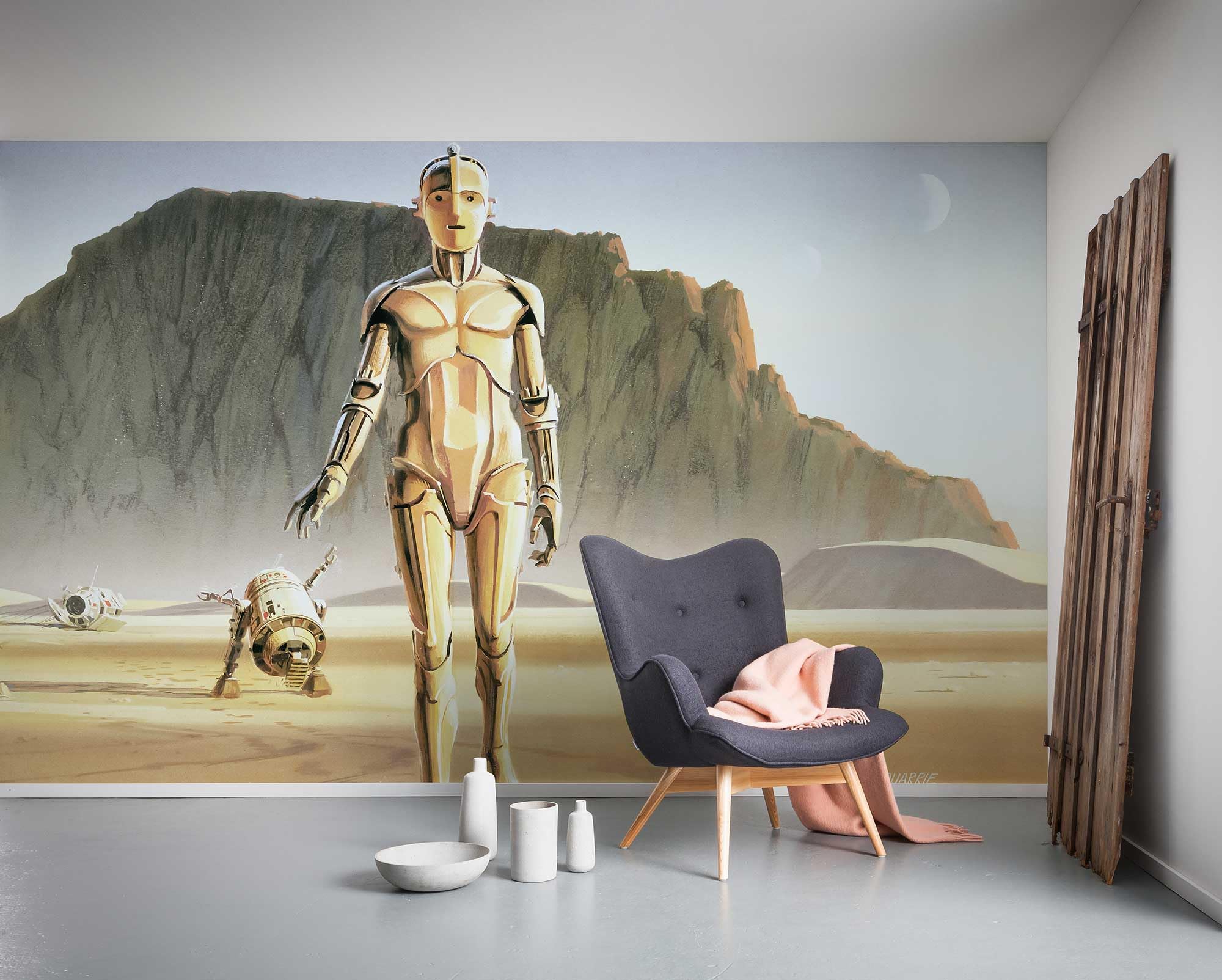 Komar Star Wars Non-Woven Photo Wallpaper Yellow Brown 500 x 250 cm Width 50 cm