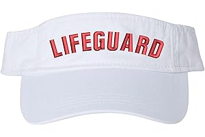 ARMY UNIVERSE White Lifeguard Visor Hat | Professional Uniform Pool Sun Beach Rescue Guard Brim Cap for Men & Women