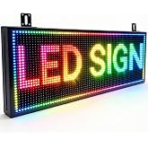 P10 Scrolling Led Sign Programmable Display Digital Sign Outdoor Message Board Led Open Signs For Business Custom Banner Word Light Advertising Wifi Control High Brightness Neon 39"X14"